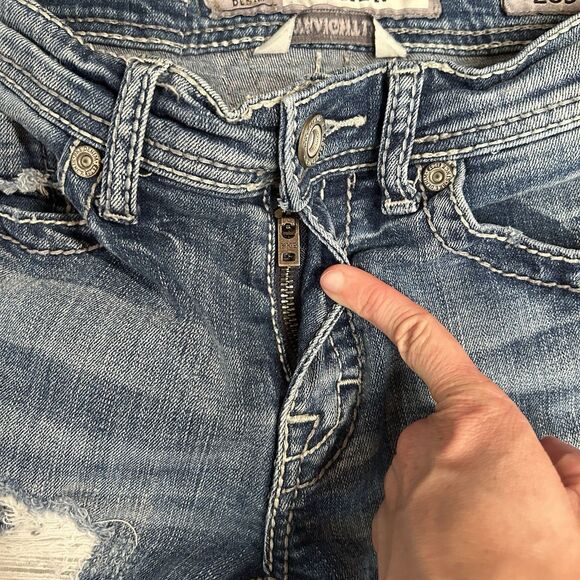 BKE Denim Jeans Womens 28S Blue "ASHER" Straight Leg Distressed Wash Washed - Picture 6 of 12